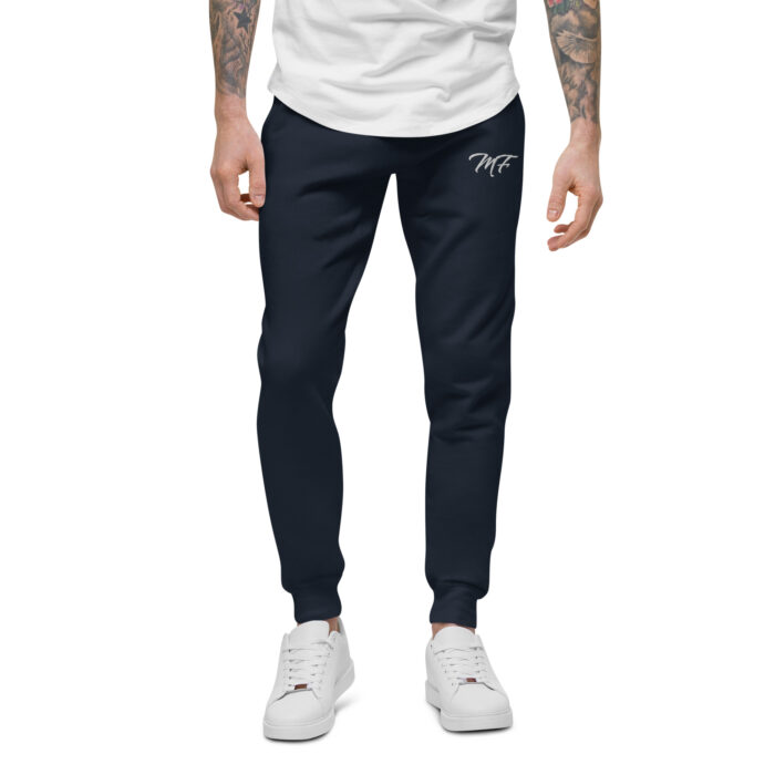 Navy Blue White Fleece Sweatpants