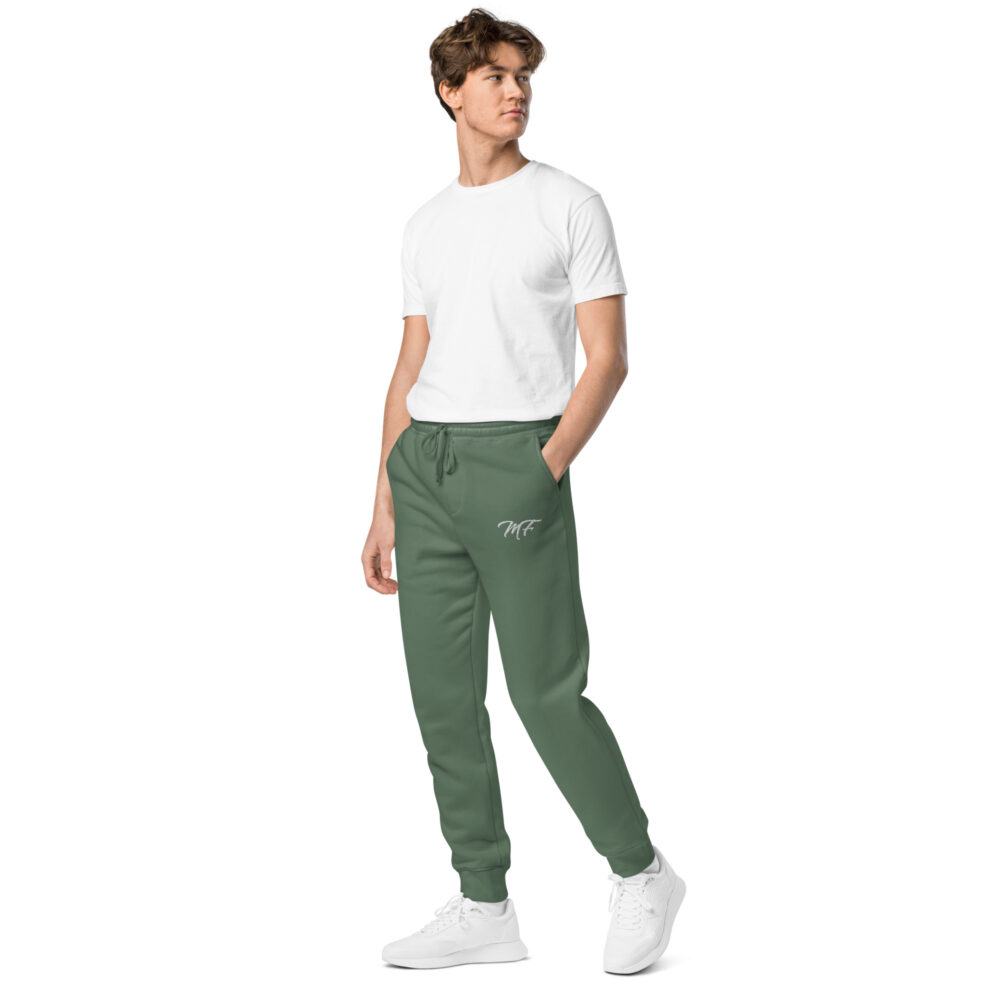 Military Green White MF Pigment-Dyed Sweatpants - Image 3